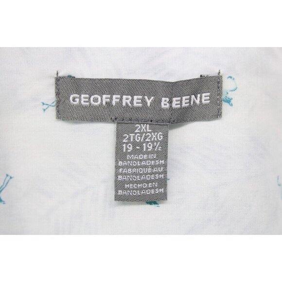 Geoffrey Beene Men's Short Sleeve Cotton Blend Button Up Shirt Blue Sz 2XL - Picture 5 of 8